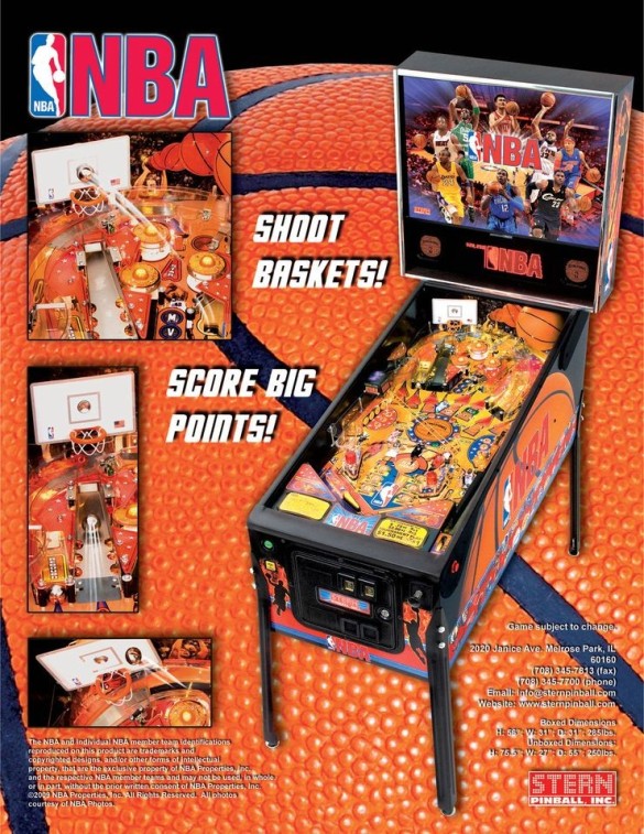 Flippers Stern Pinball NBA 1