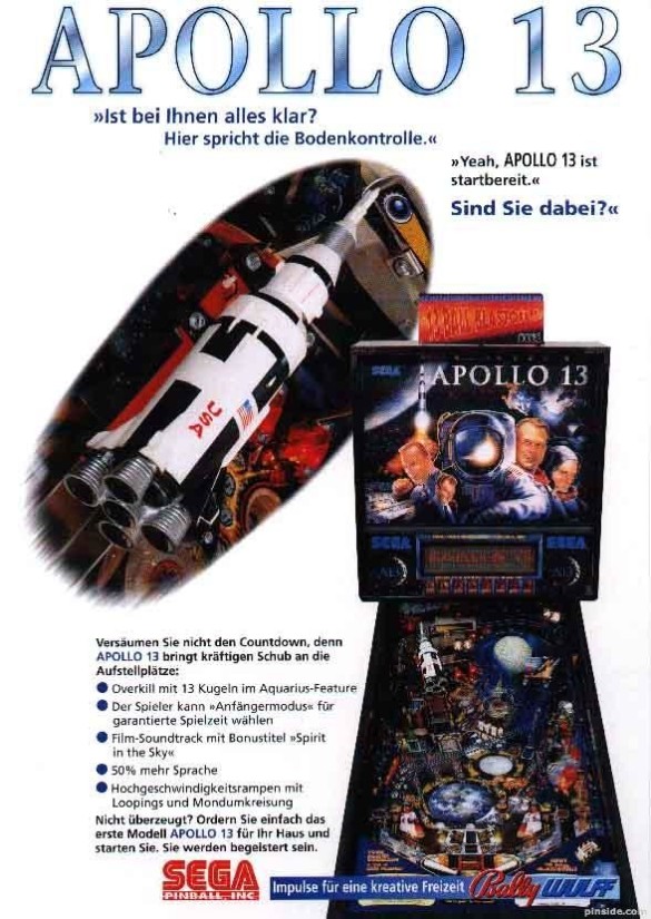 Flippers SEGA Appolo 13 3