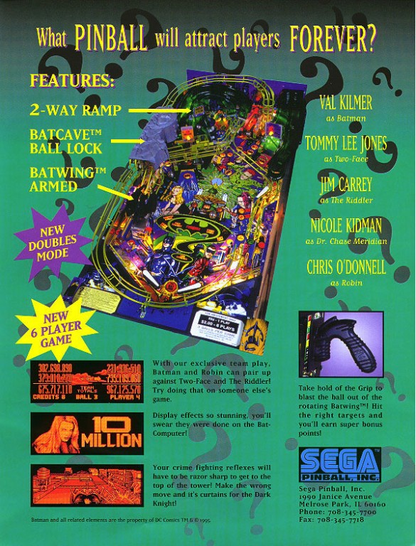 Flippers SEGA Batman Forever 3