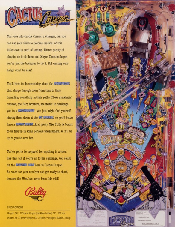 Flippers Bally Cactus Canyon 13