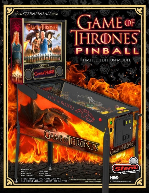 Flippers Stern Pinball Game of Thrones Limited Edition 6