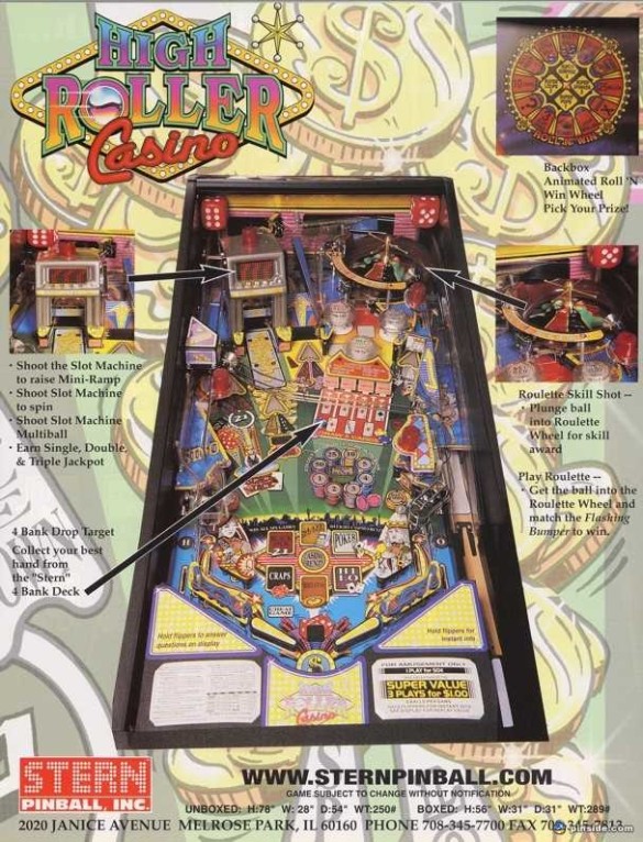 Flippers Stern Pinball High Roller Casino 3