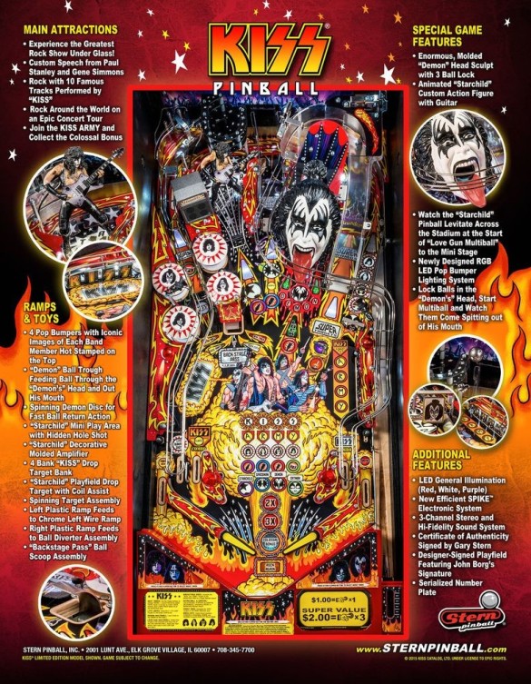 Flippers Stern Pinball Kiss Limited Edition 3