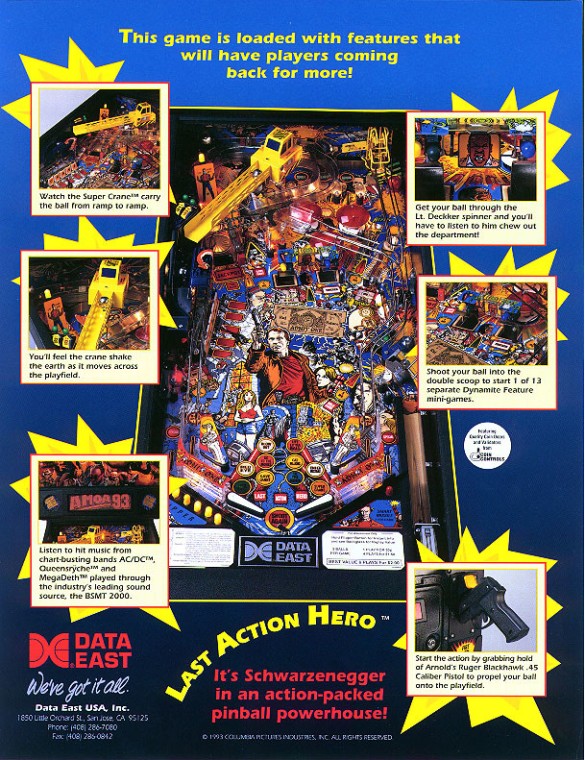Flippers Data East Pinball Last Action Hero 3