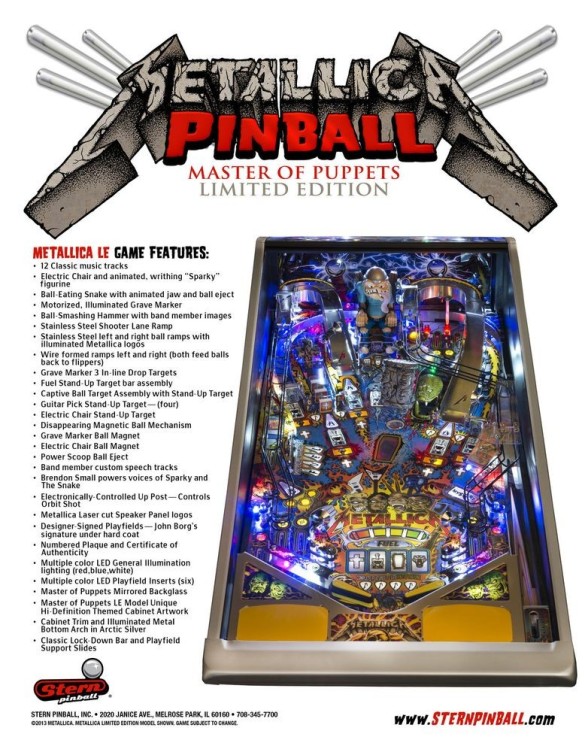 Flippers Stern Pinball Metallica Master of Puppets Limited Edition 4