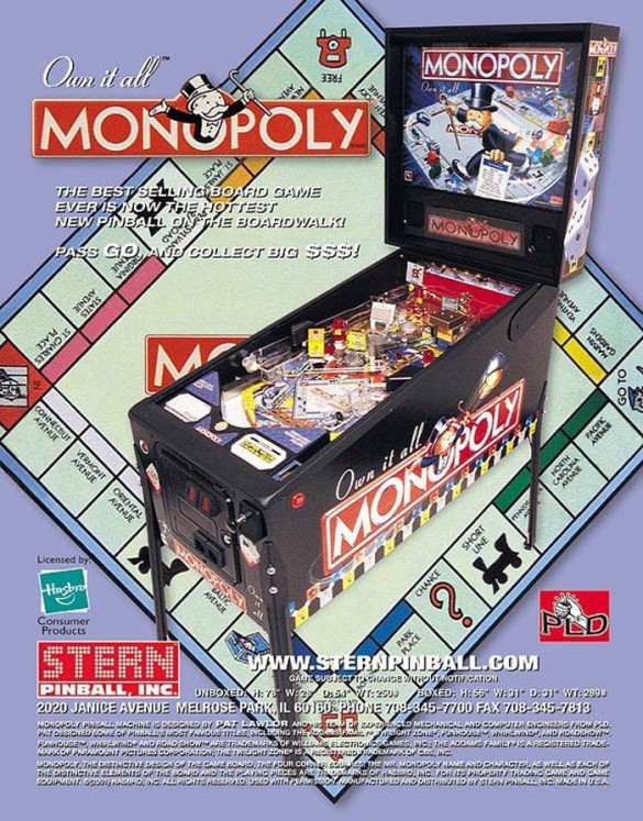Flippers Stern Pinball Monopoly 2