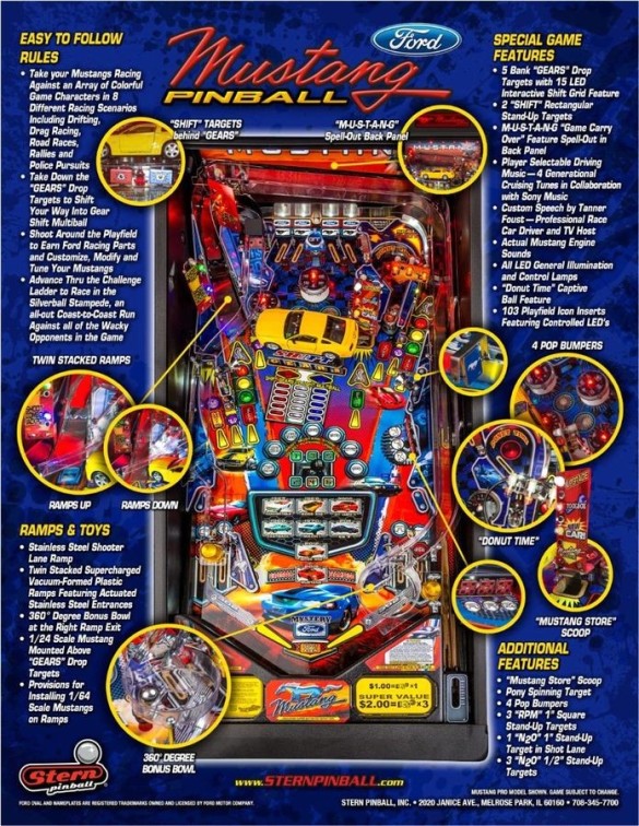 Flippers Stern Pinball Mustang Pro 3