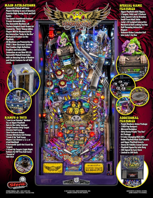 Flippers Stern Pinball Aerosmith Limited Edition (LE) 8