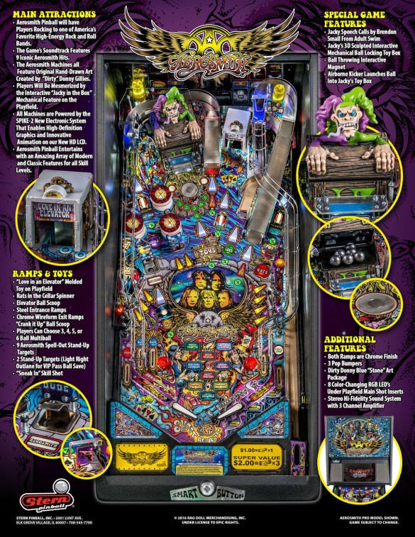 Flippers Stern Pinball Aerosmith Pro 7