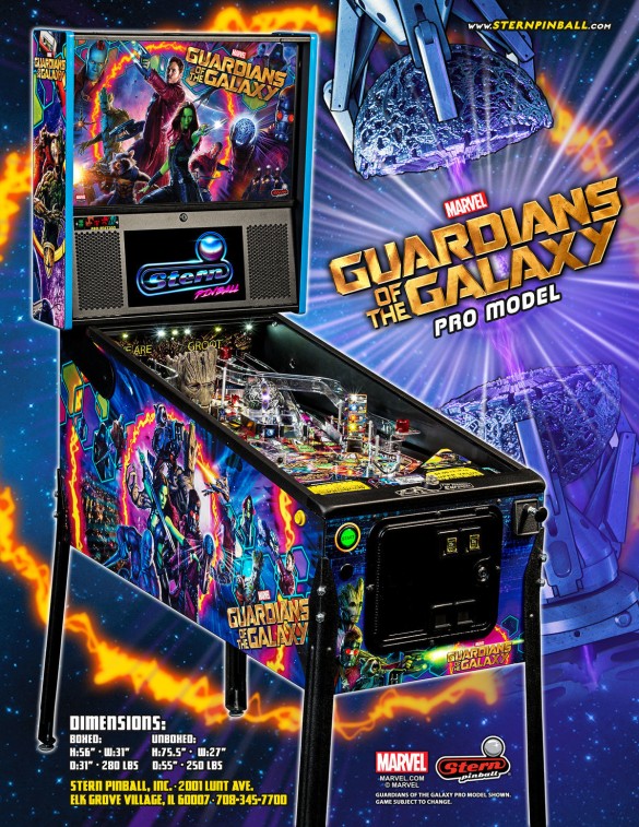 Flippers Stern Pinball Guardians Of The Galaxy Pro 2