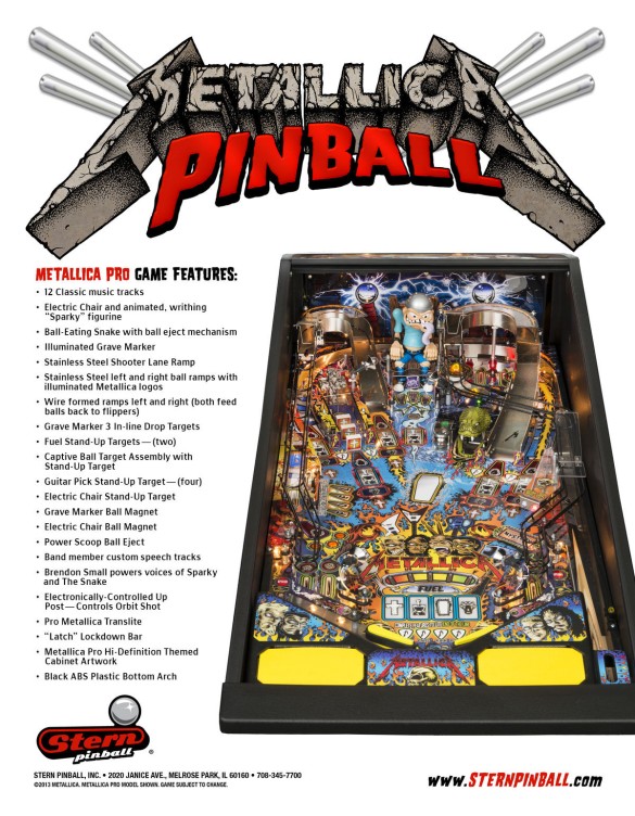 Flippers Stern Pinball Metallica Pro 8