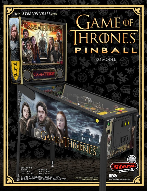 Flippers Stern Pinball Game of Thrones Pro 7