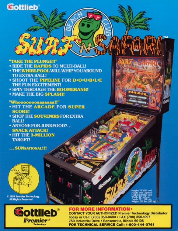 Flippers Gottlieb Surf' n Safari 2