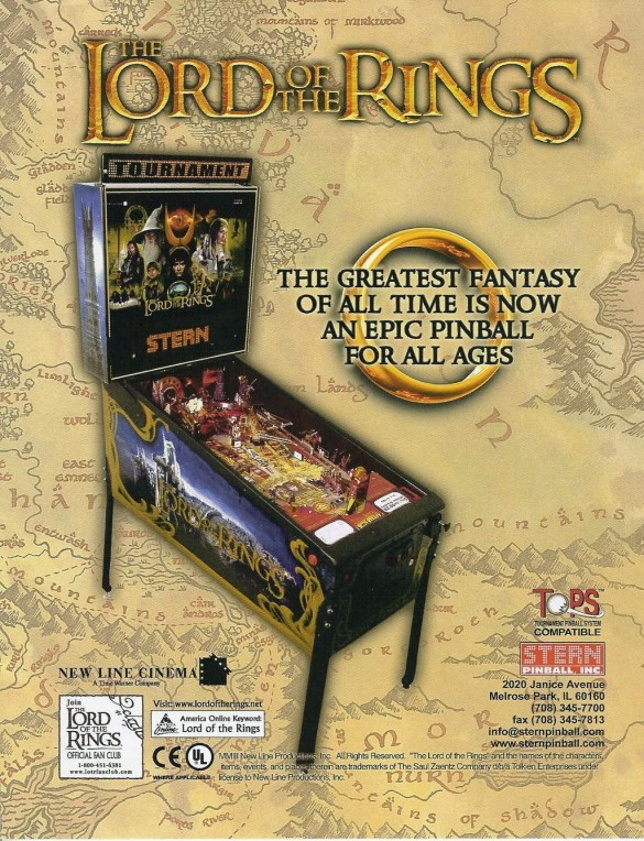 Flippers Stern Pinball The Lord Of The Rings 2