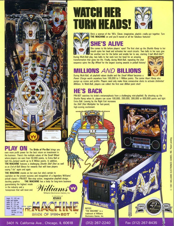 Flippers Williams The Machine : Bride of Pin.bot 3