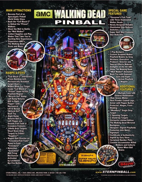 Flippers Stern Pinball "The Walking Dead Limited Edition 3