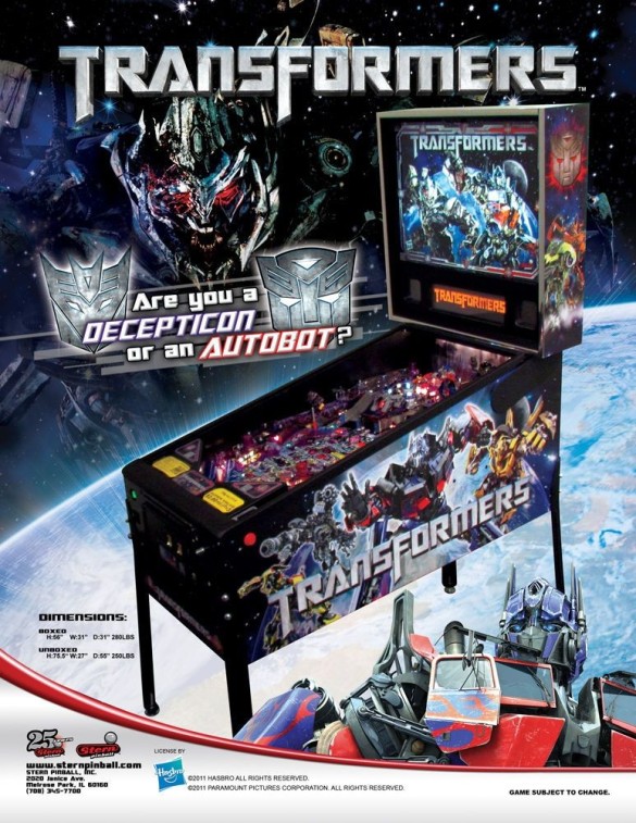Flippers Stern Pinball Transformers Pro 2