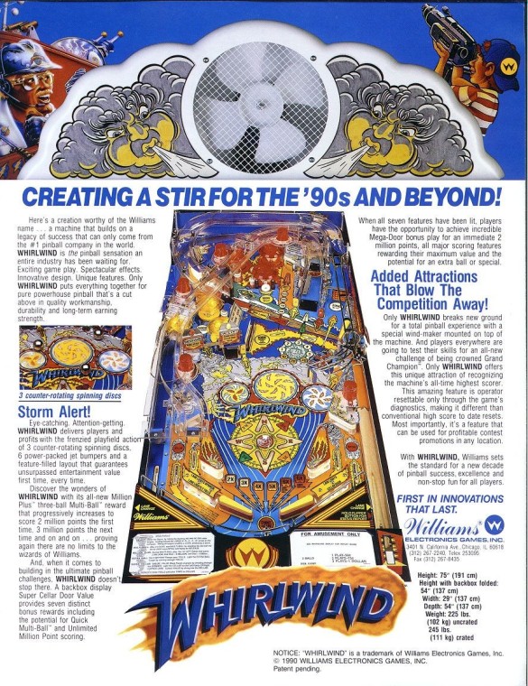 Flippers Williams Whirlwind 3